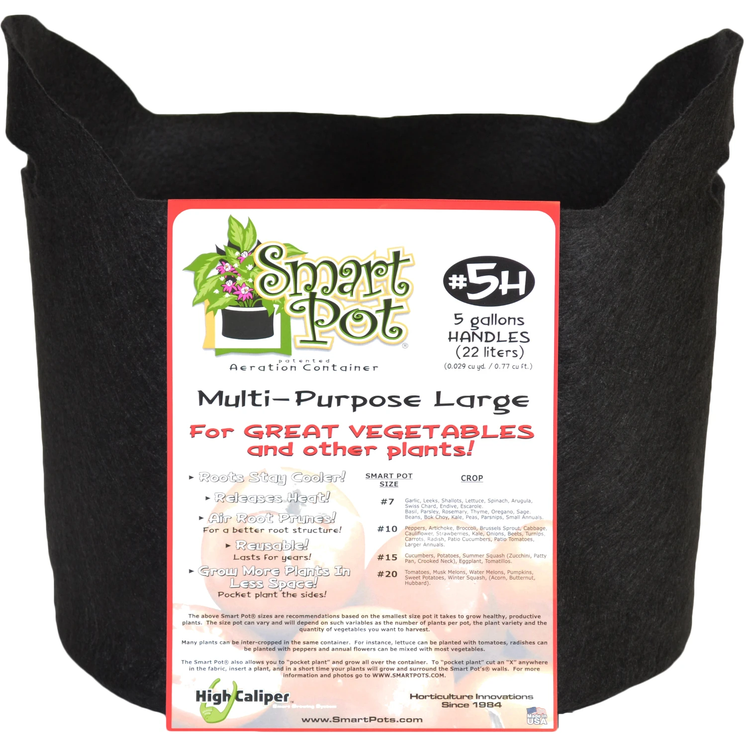 Multi-purpose Container Grower, Black Fabric, 5-gallons