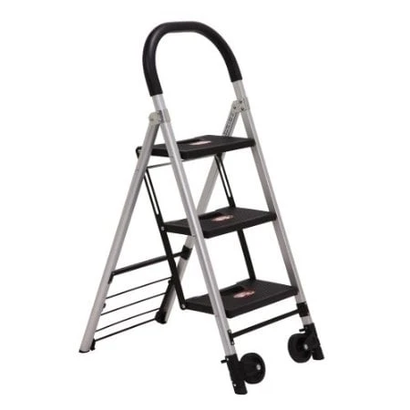 Fw-71 3-step Aluminum Step Stool And Hand Cart 265 Lb Capacity