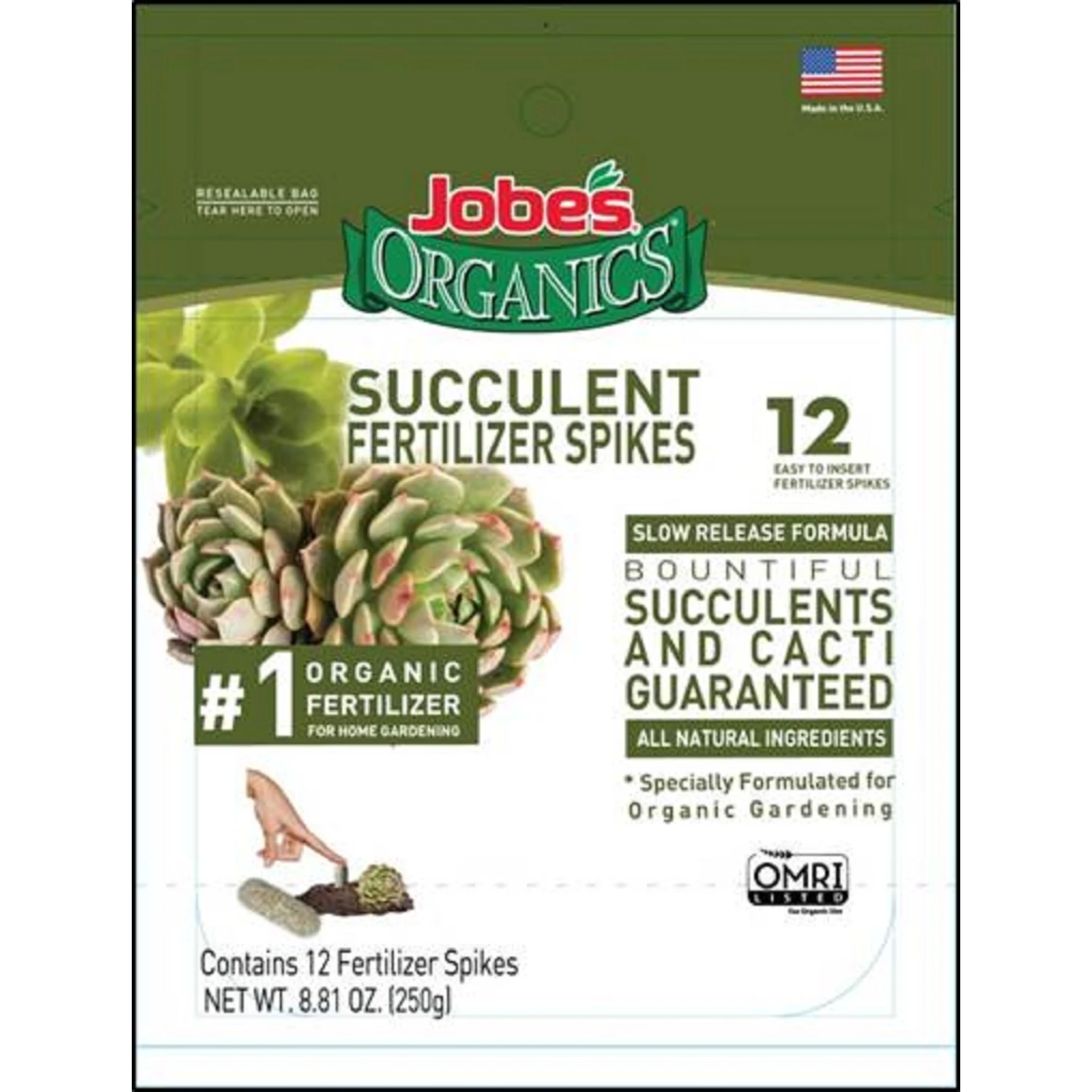 Organic Succulent Plant Spike, 2-8-8 Formula, 12-pk.