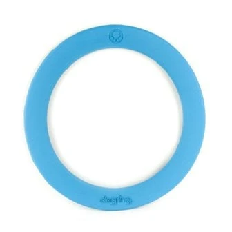 Large Dogring Rubber Dog Toy - Blue, 10 X 10 X 0.3 Inches