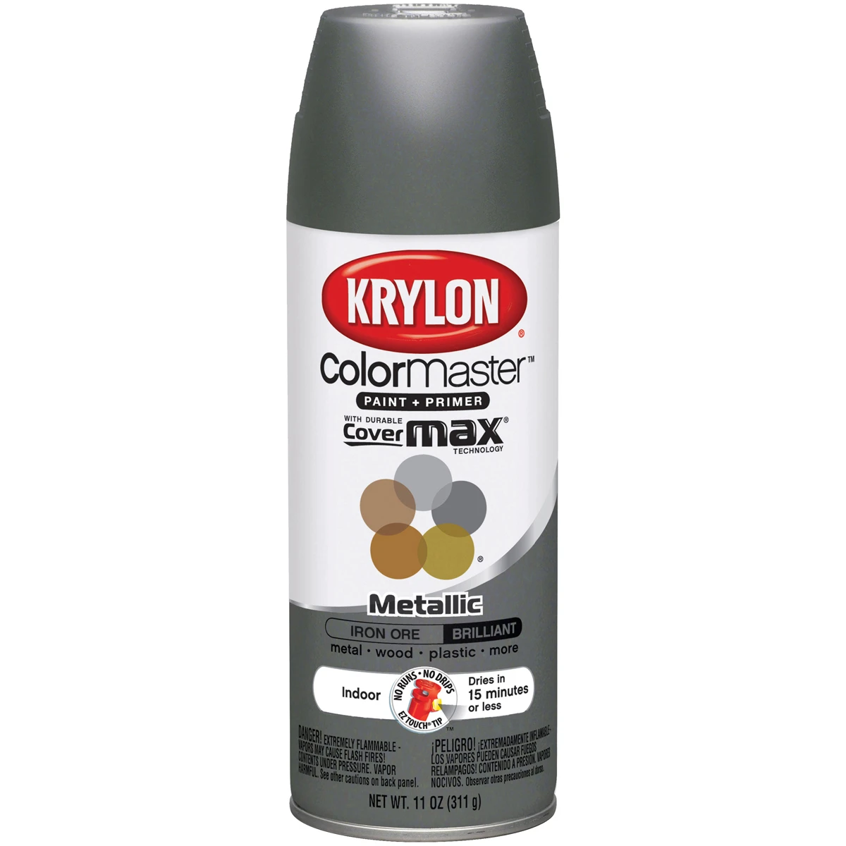 Colormaster Indoor & Outdoor Aerosol Paint 12oz - Iron Ore Matte Finish
