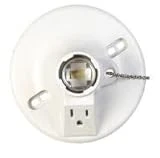 Lh-13p Fiberglass Lampholder With Outlet And Pull Chain