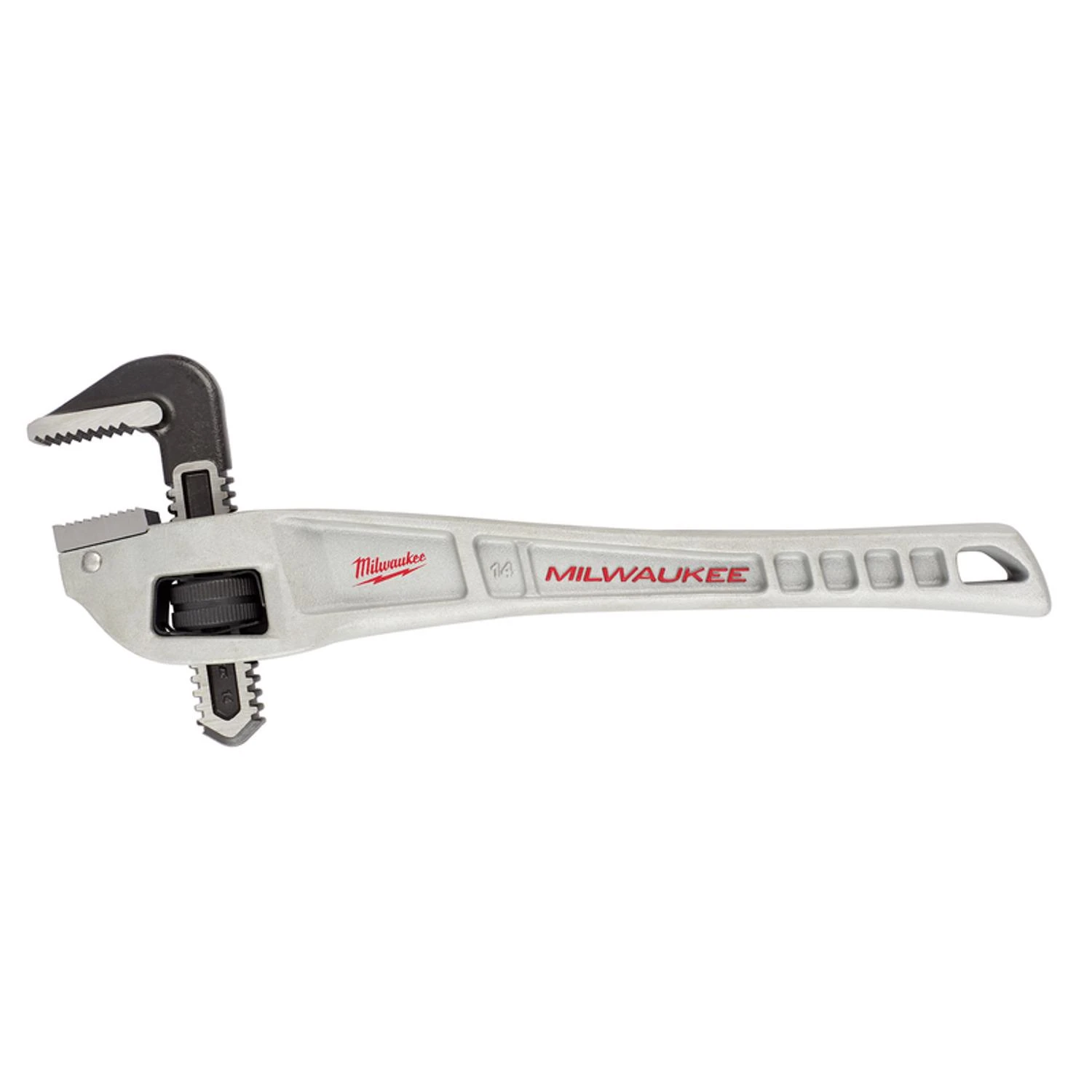 14 Inch Aluminum Offset Pipe Wrench With 2 Inch Jaw Capacity