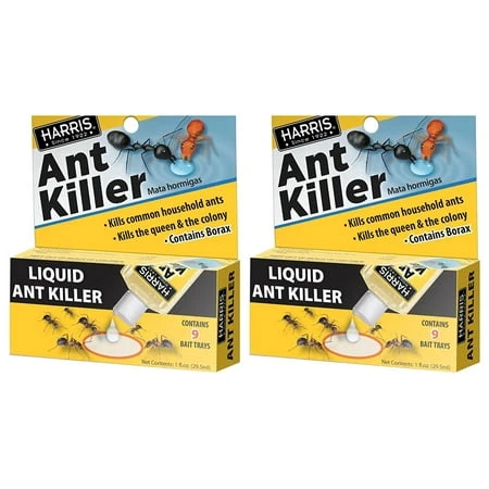 Harris Borax Liquid Ant Killer, 1oz - Includes 9 Bait Trays (1-pack)