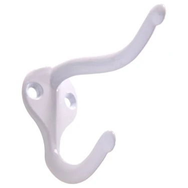 Coat And Hat Hook- White 2-pack Hillman Hook And Eye 852274 008236931457
