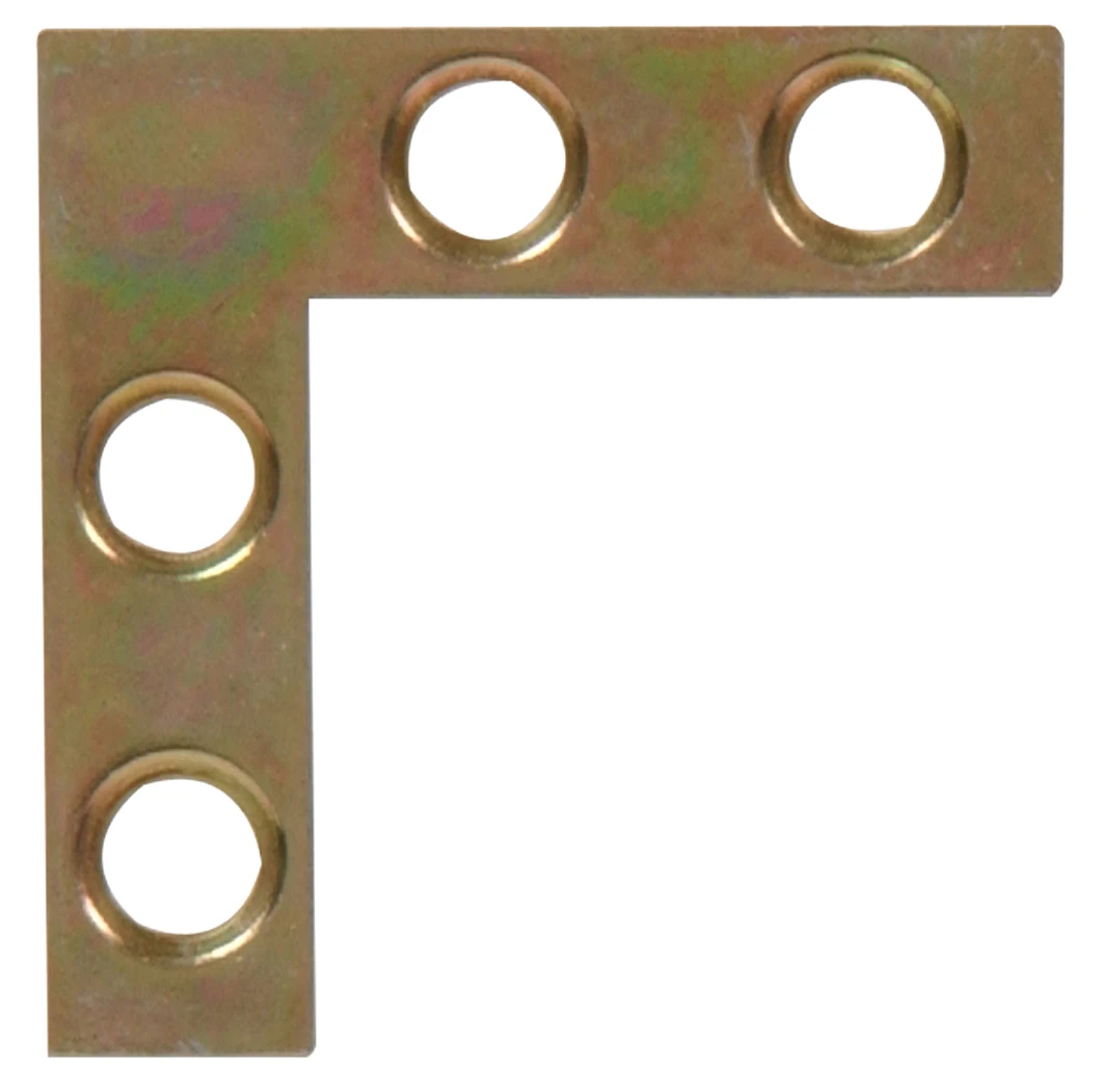 2 X 3/8" Flat Corner Iron - Zinc & Yellow Dichromate Finish - Model 852200