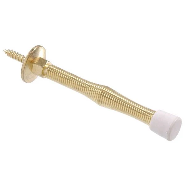 3" Utility Spring Door Stop - Brass Finish - 2 Pack - Model 852090