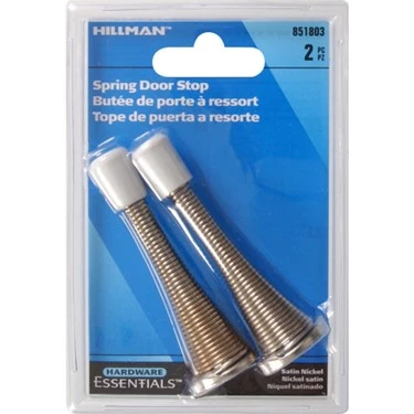 3" Spring Door Stop - Broad Base - Satin Nickel 2-pack Hillman Doorstops 851803