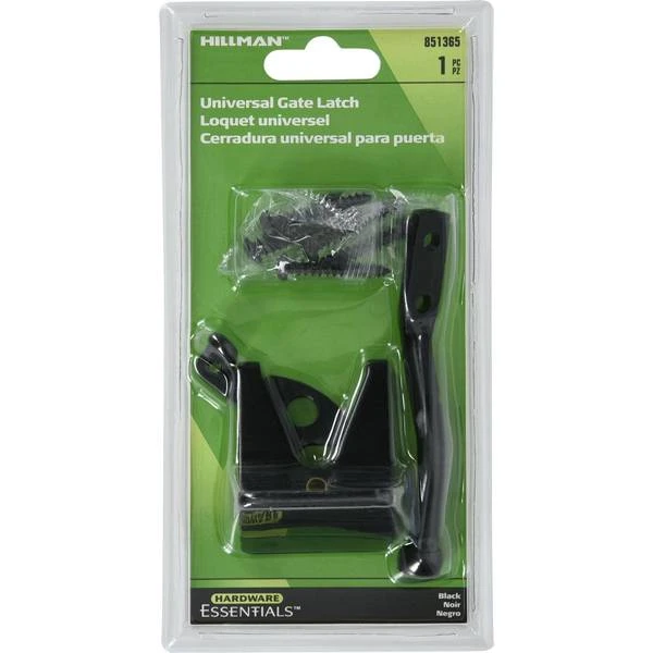 851365 Automatic Universal Gate Latch With Black Finish