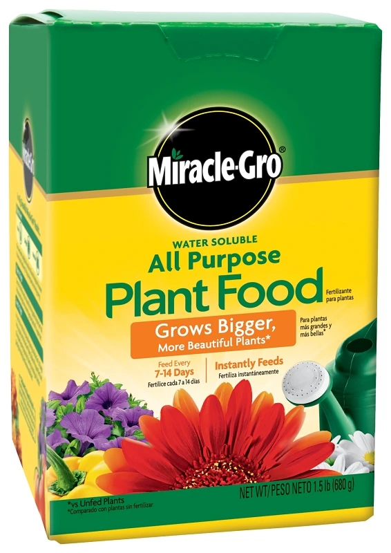Miracle-gro 3 Lb Water-soluble All-purpose Plant Food — Fast-acting Fertilizer For Indoor & Outdoor Plants