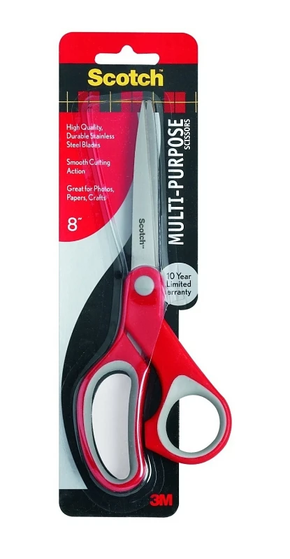 8-inch Multi-purpose Scissors – Stainless Steel, Ambidextrous Comfort Grip