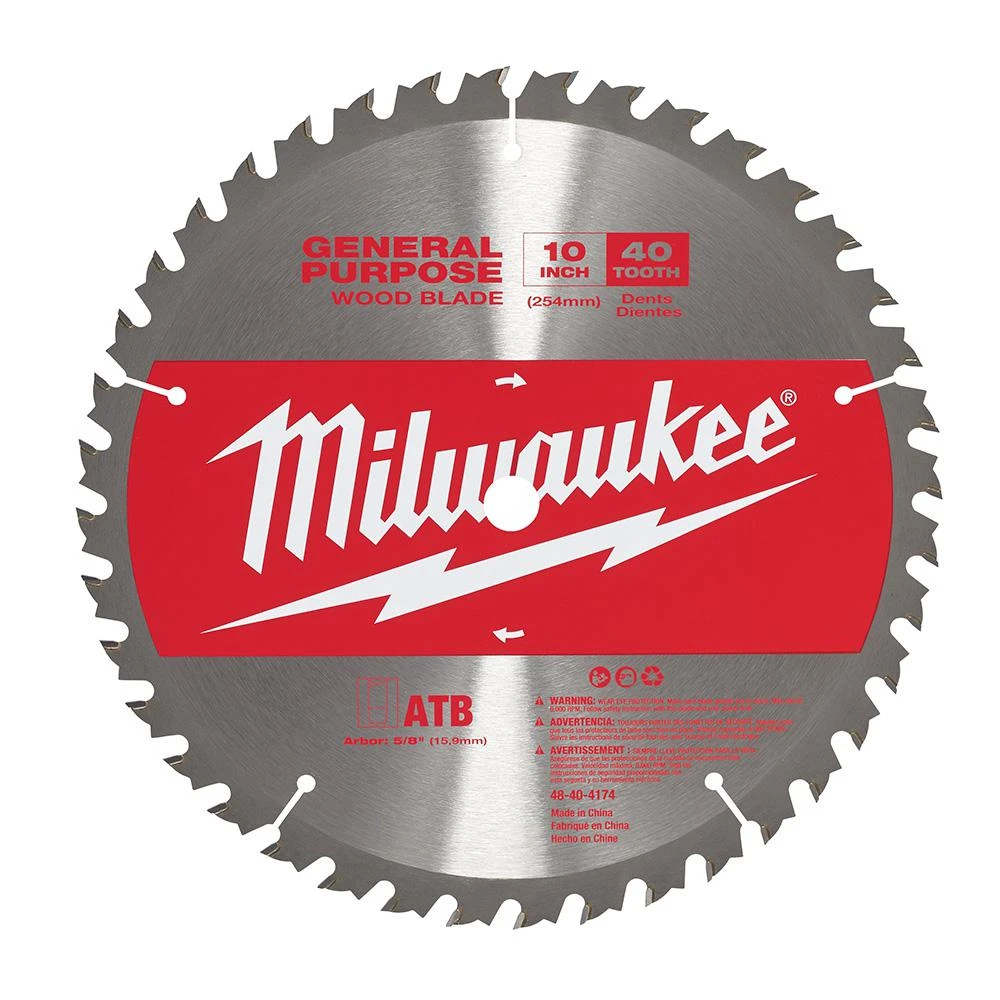 10 In. Circular Saw Blade With 40 Teeth And 5/8 In Arbor