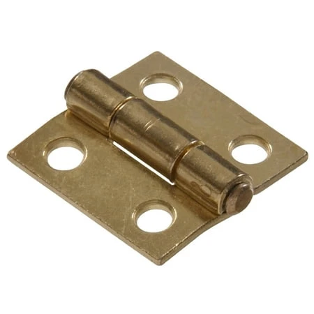 3 Inch Narrow Fixed Pin Hinge In Brass Plated Finish