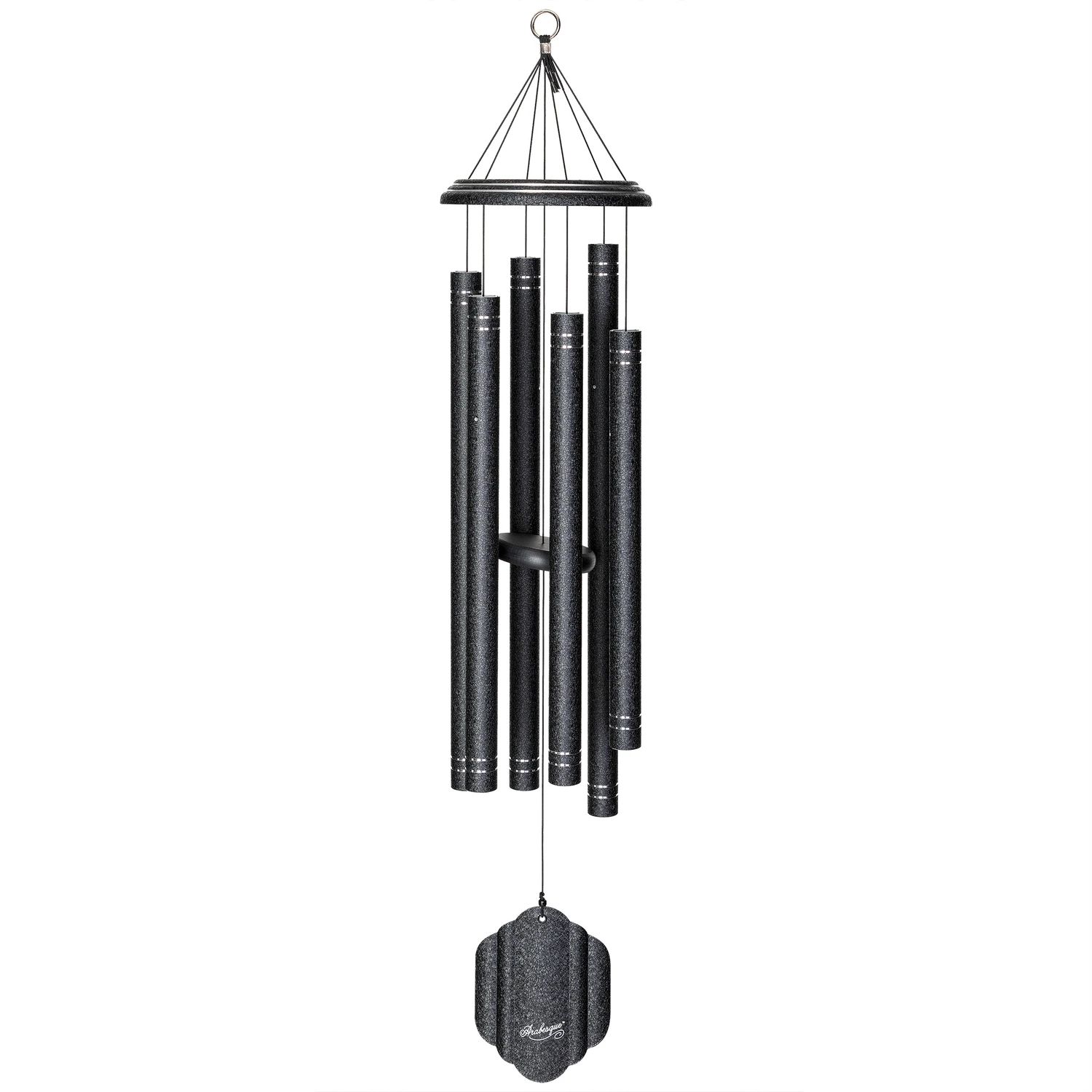 Arabesque Onyx Aluminum 44 In. Hand-tuned Wind Chime For Outdoor Decor