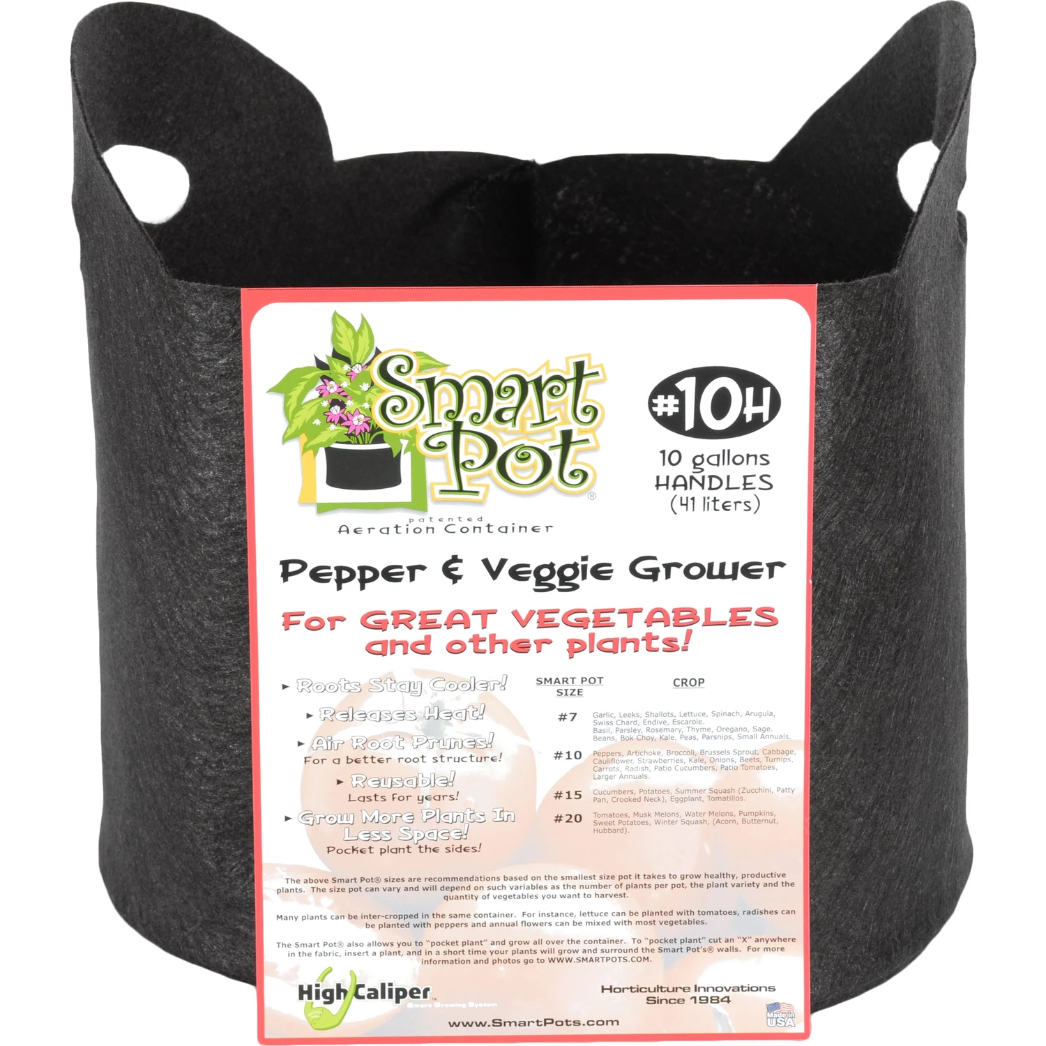10-gallon Black Fabric Grow Bag For Peppers & Veggies