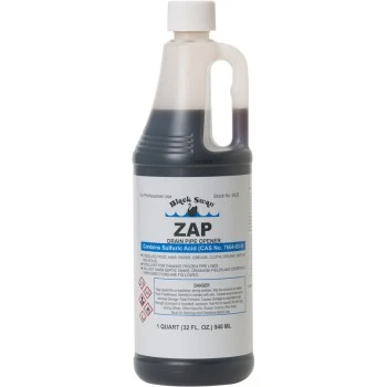 Zap Drain Opener With Odor Blanket — Fast-acting Sulfuric Acid Clog Remover (1 Qt)