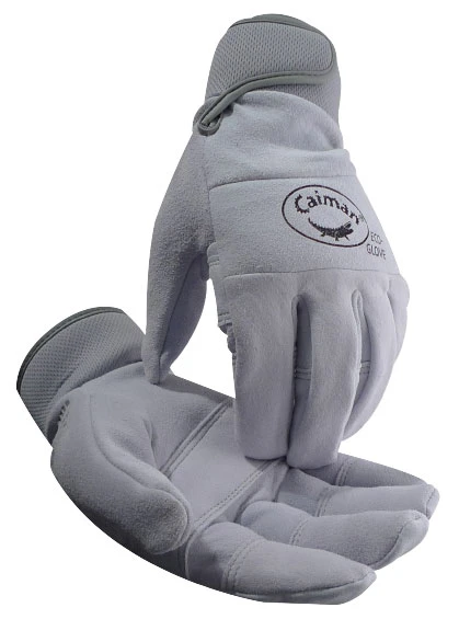 607-2905-xl Deer Split Leather Eco-gloves, Pearl Gray - Large & Extra Large