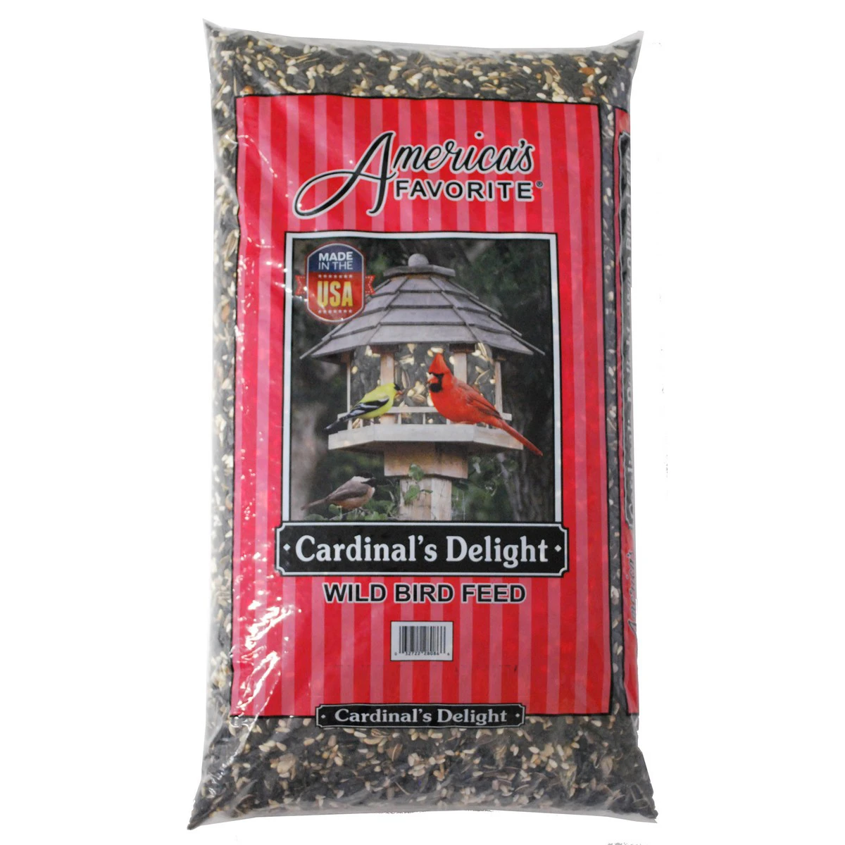 30 Lbs Cardinal Delight Wild Bird Feed - Red Stripe Bag For Wild Birds