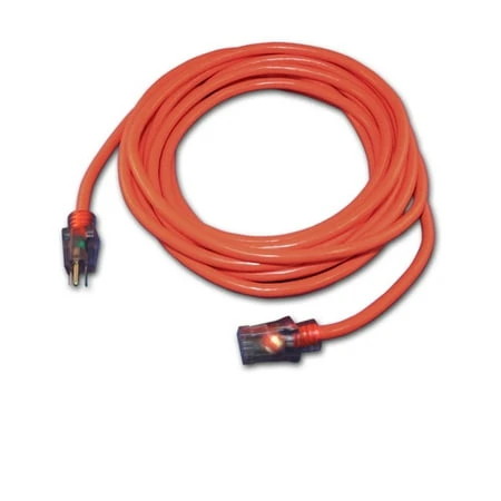 25 Foot Heavy Duty Electric Extension Power Cord 12 Gauge Indoor Outdoor Orange