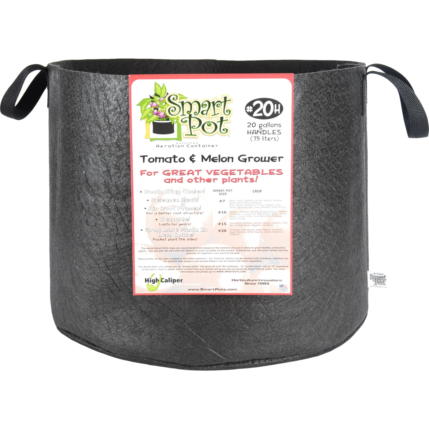 20-gallon Black Fabric Melon Grow Bag — Superior Root Aeration For Bigger Harvests