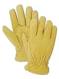 B743et-m Men's Pro Grade Premium Red-lined Grain Pigskin Gloves, Tan, Medium Size