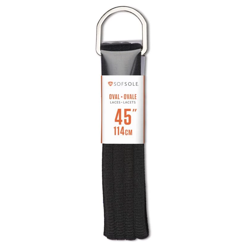 45-inch Black Oval Athletic Shoelaces For Sports & Everyday Shoes