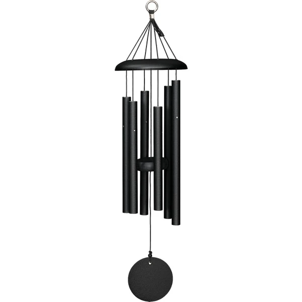 Black Aluminum 27 Inch Wind Chime With 6 Tubes