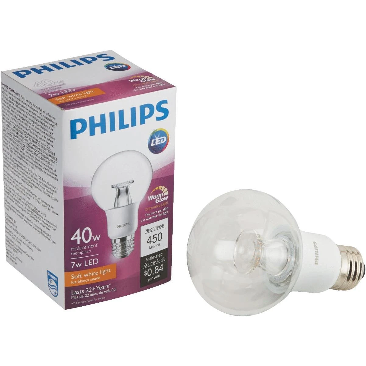 458802 7w G25 Dimmable Led Globe Light Bulb 2700k Warm White