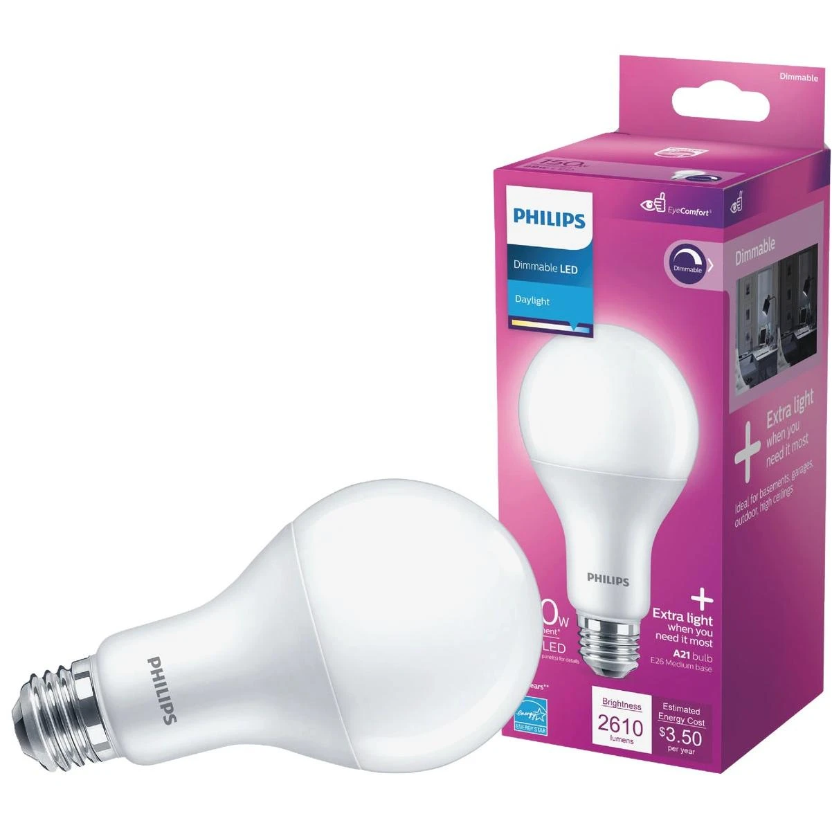150w Equivalent Daylight A21 Medium Dimmable Led Light Bulb