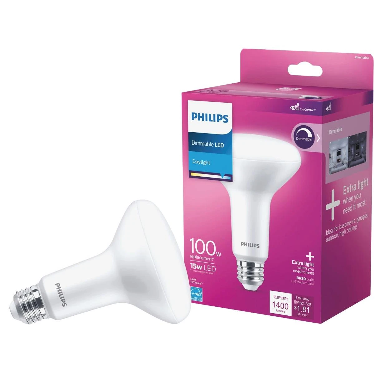100w Equivalent Daylight Br30 Medium Dimmable Led Floodlight Light Bulb