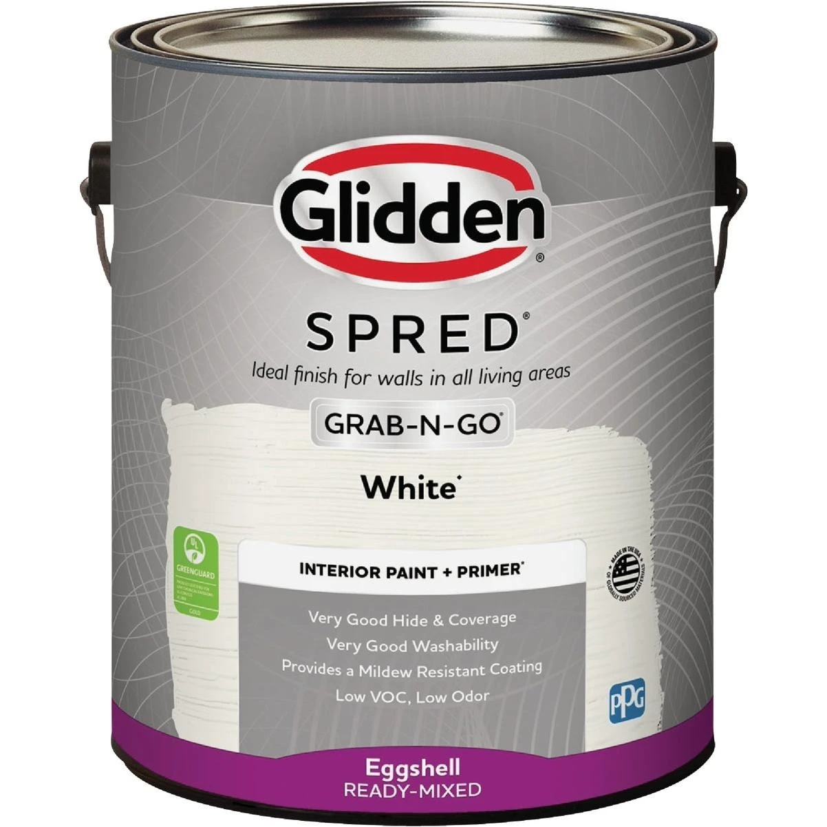 Spred Interior Paint + Primer - White - Eggshell Finish - 1 Gallon