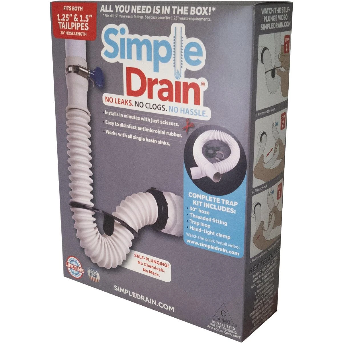 Self-plunging Sink Drain Universal Trap Repair Kit