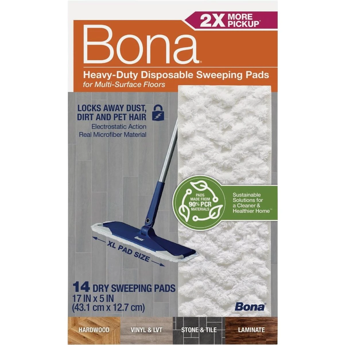 Heavy Duty Disposable Sweeping Pads For Multi-surface Floors (14-count)