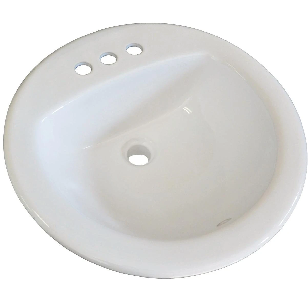 Compass Manufacturing Canton Oak Lawn Round White Drop-in Bathroom Sink