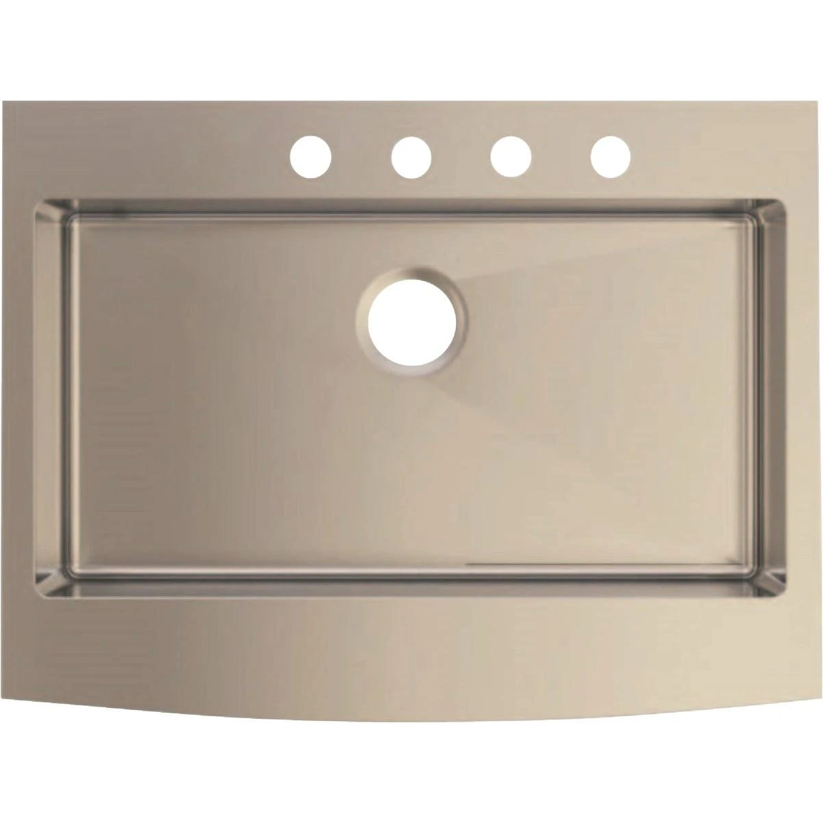Compass Manufacturing Single Bowl 33 In. X 25 In. X 8 In. Stainless Steel Curved Front Apron Farm Sink