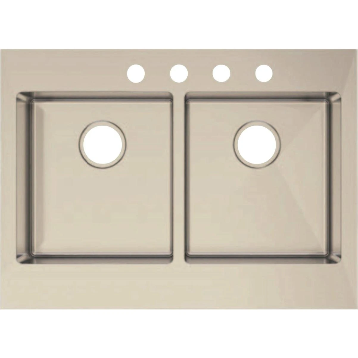 Compass Manufacturing Double Bowl 33 In. X 24 In. X 8 In. Stainless Steel Flat Front Apron Farm Sink