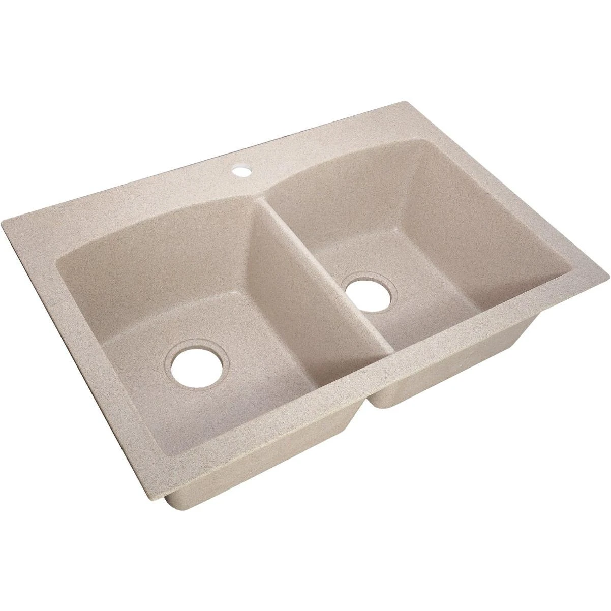 Compass Manufacturing Double Bowl 33 In. X 22 In. X 9 In. Sand Granite/composite Dual Mount Single Hole Kitchen Sink