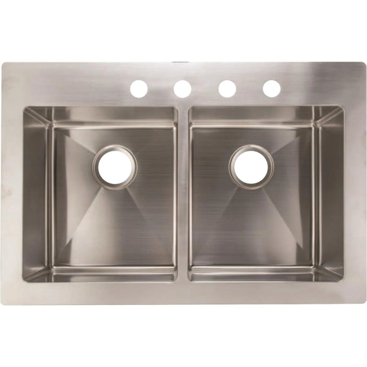 Compass Manufacturing 33 In. X 22 In. X 9 In. 50/50 Double Bowl Dual Mount Kitchen Farm Sink