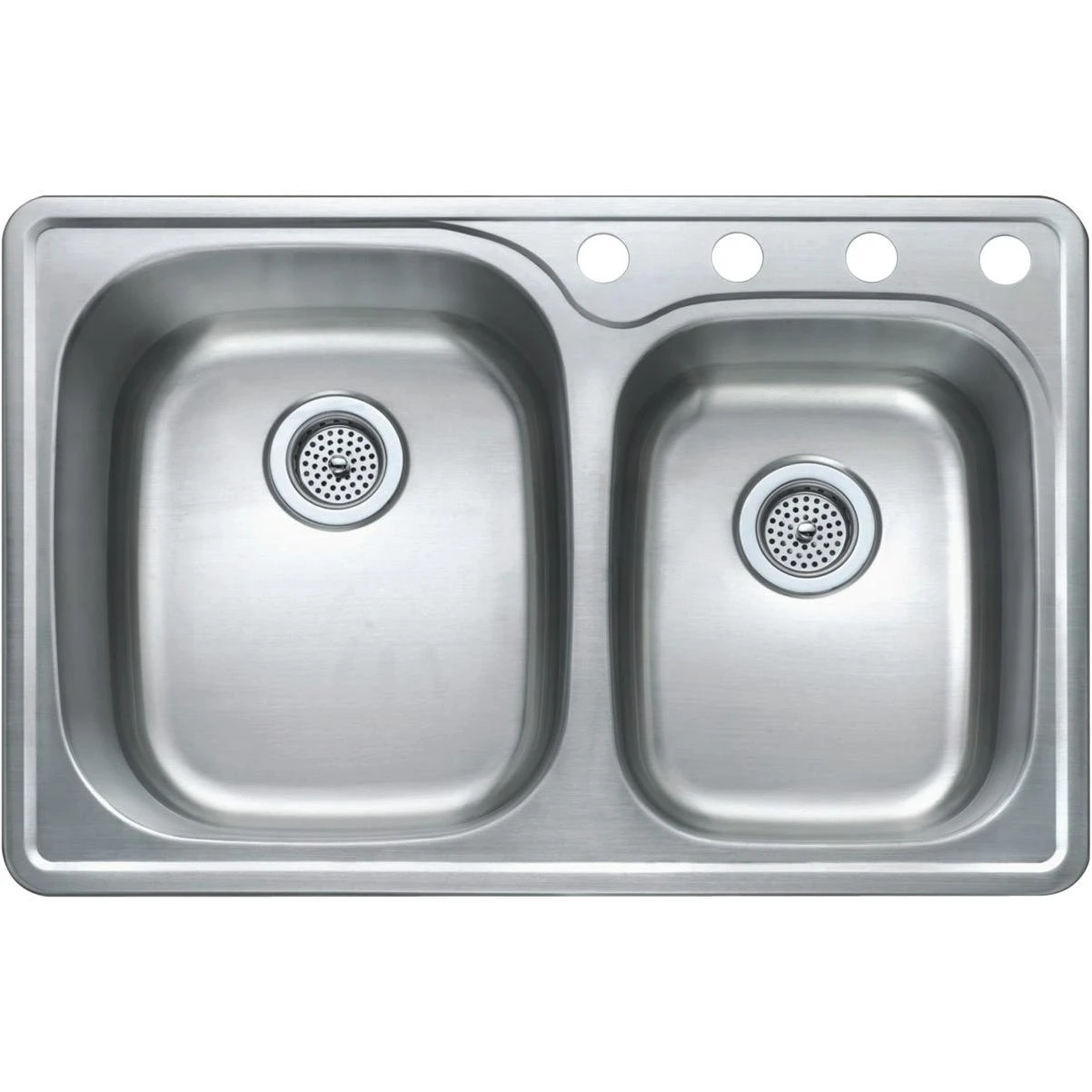 Compass Manufacturing 33 In. X 22 In. X 9 In. 60/40 Double Bowl Stainless Steel Sink