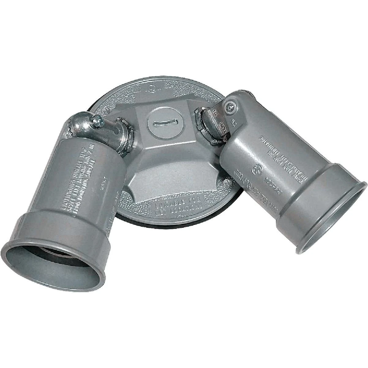 Two-head Par38 Weatherproof Lamp Holder – Gray Aluminum Die-cast, 120v, 150w Max