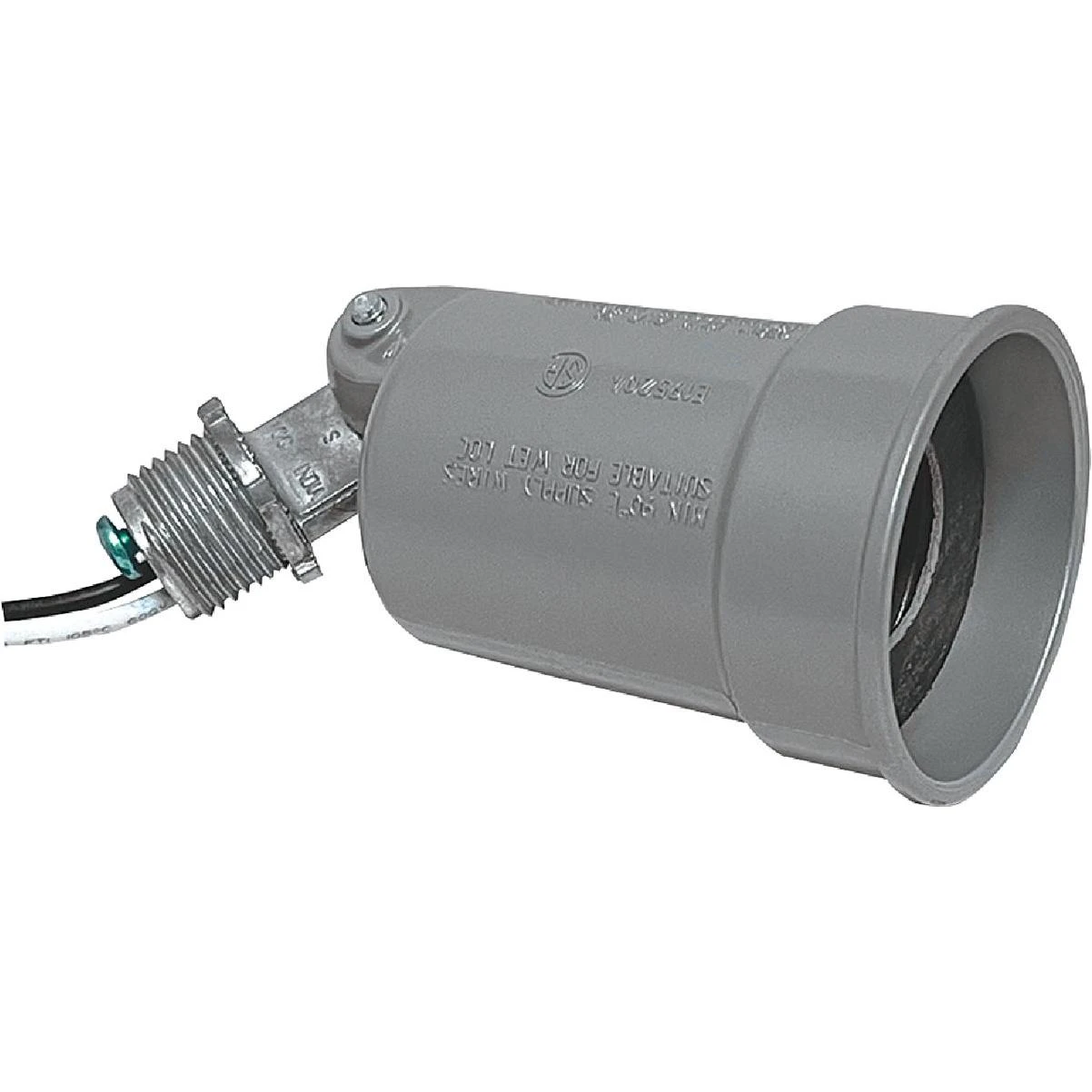 Gray Weatherproof Par38 Lamp Holder – Die-cast Aluminum, 120v, 150w Max