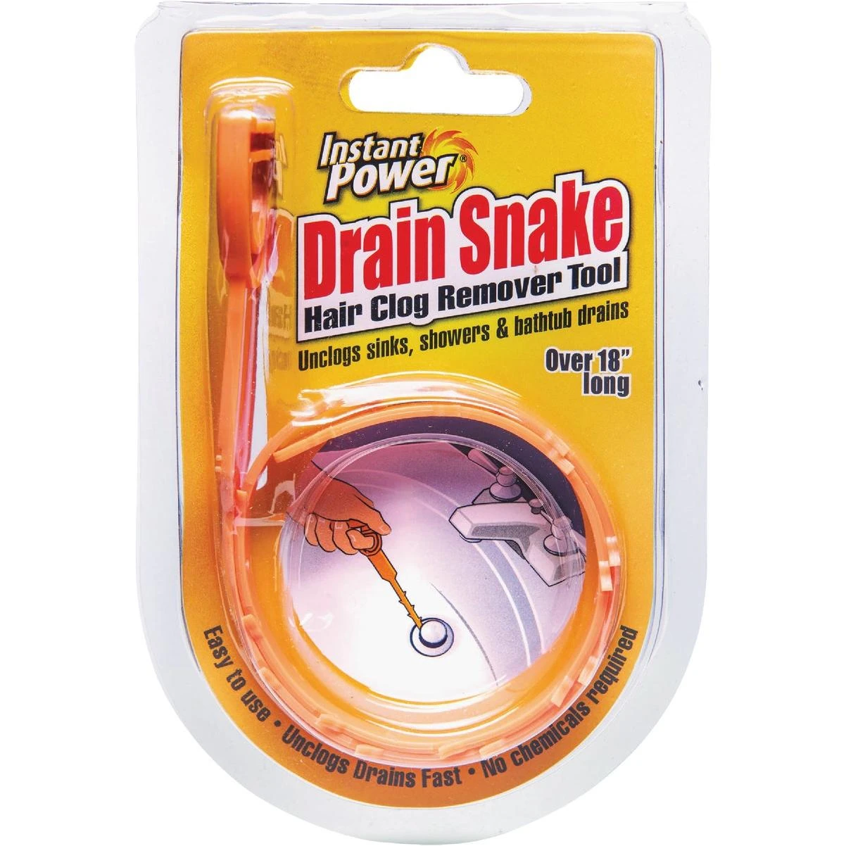 Drain Snake 18 In. Hair Clog Removal Tool