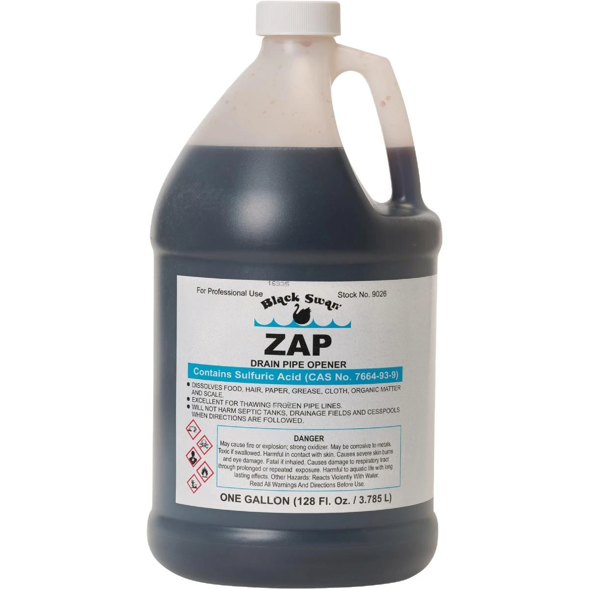 Zap Industrial-strength Sulfuric Acid Drain Opener — 1 Gallon With Odor Blanket