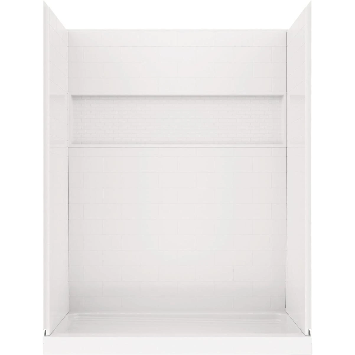 Nextile 6030 60 In. X 74 In. X 30 In. Direct-to-stud Shower Wall Kit In White (4-piece)