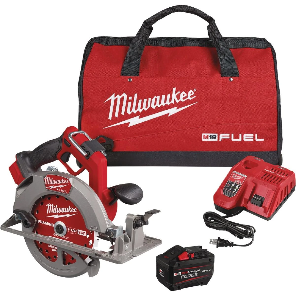 M18 Fuel Brushless 7-1/4 In. Cordless Circular Saw Kit With 12.0 Ah Battery & Rapid Charger