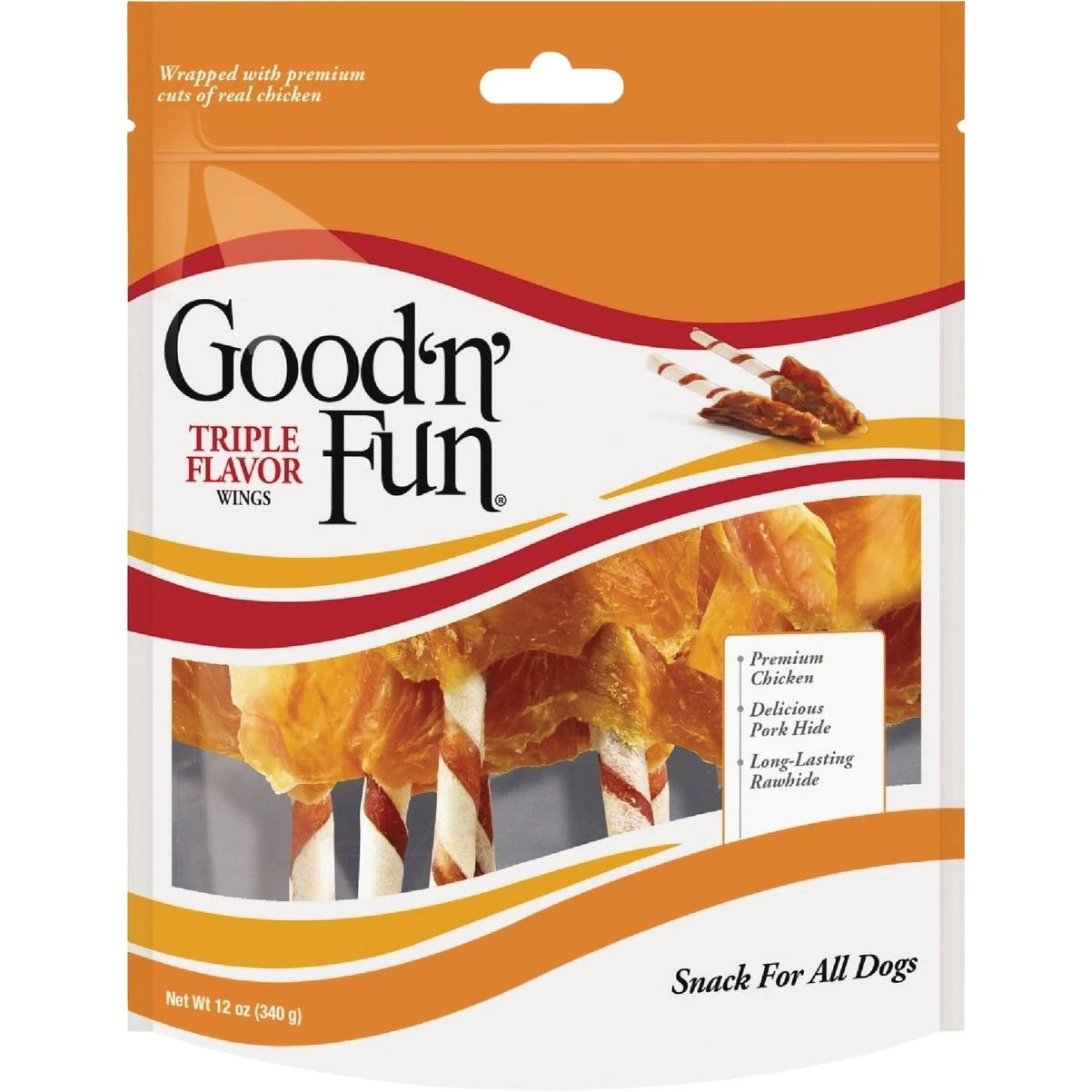 Good 'n' Fun Triple Flavor Wings 12 Oz. Dog Snack