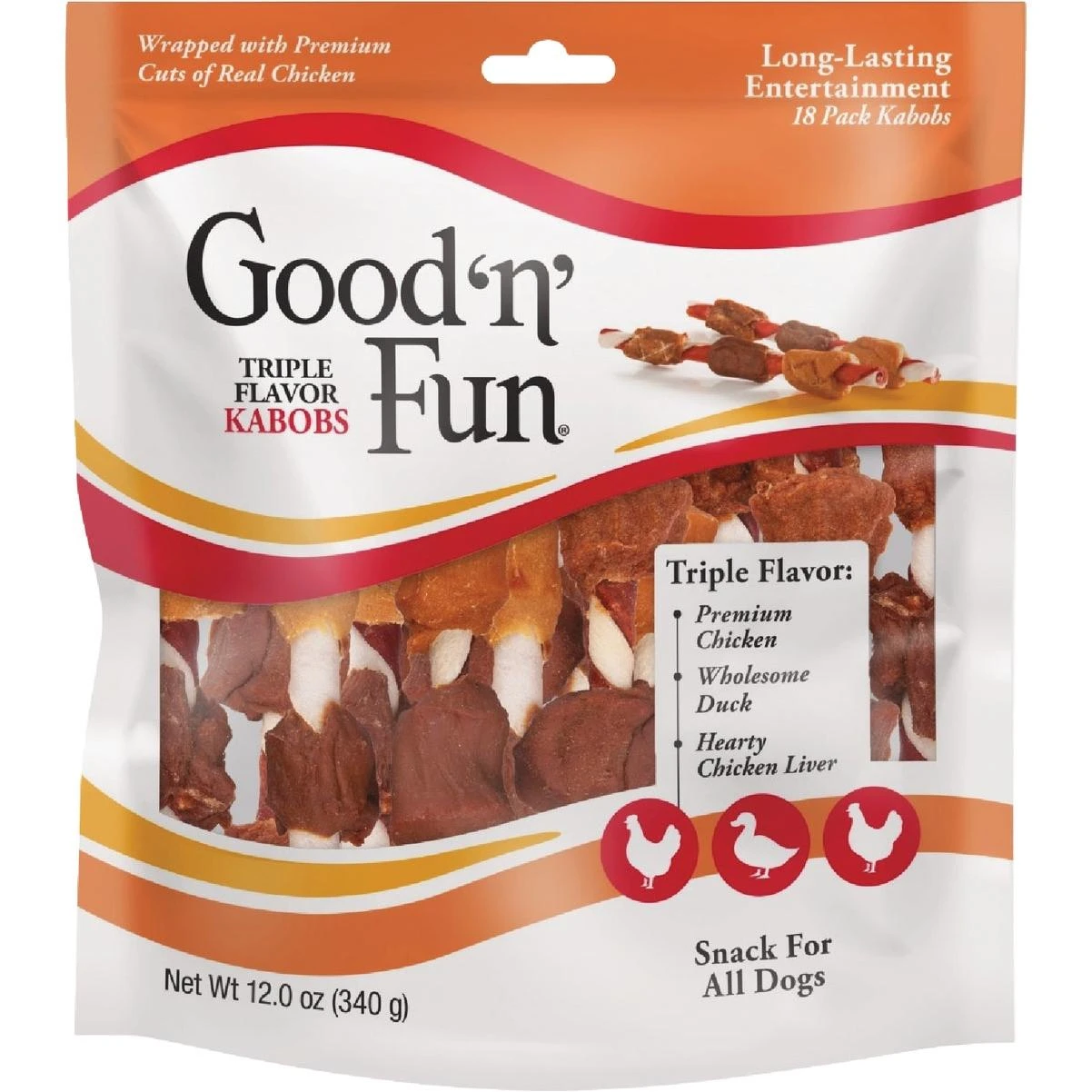 Good 'n' Fun Triple Flavor Kabob Dog Snack (18-pack)