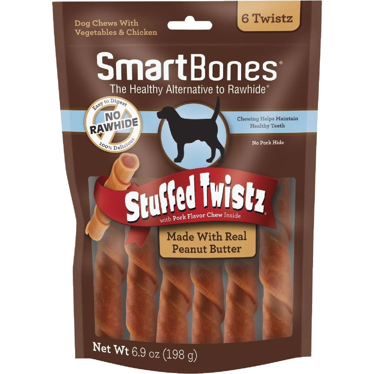 S Stuffed Twistz Dog Chew (6-pack)