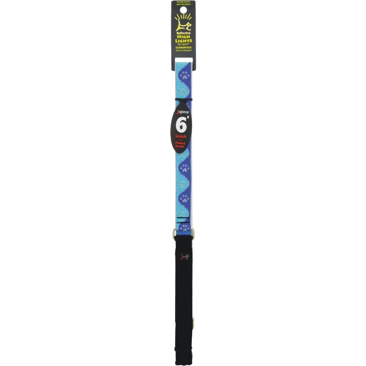 1 In. X 6 Ft. Reflective Blue Paws Dog Leash