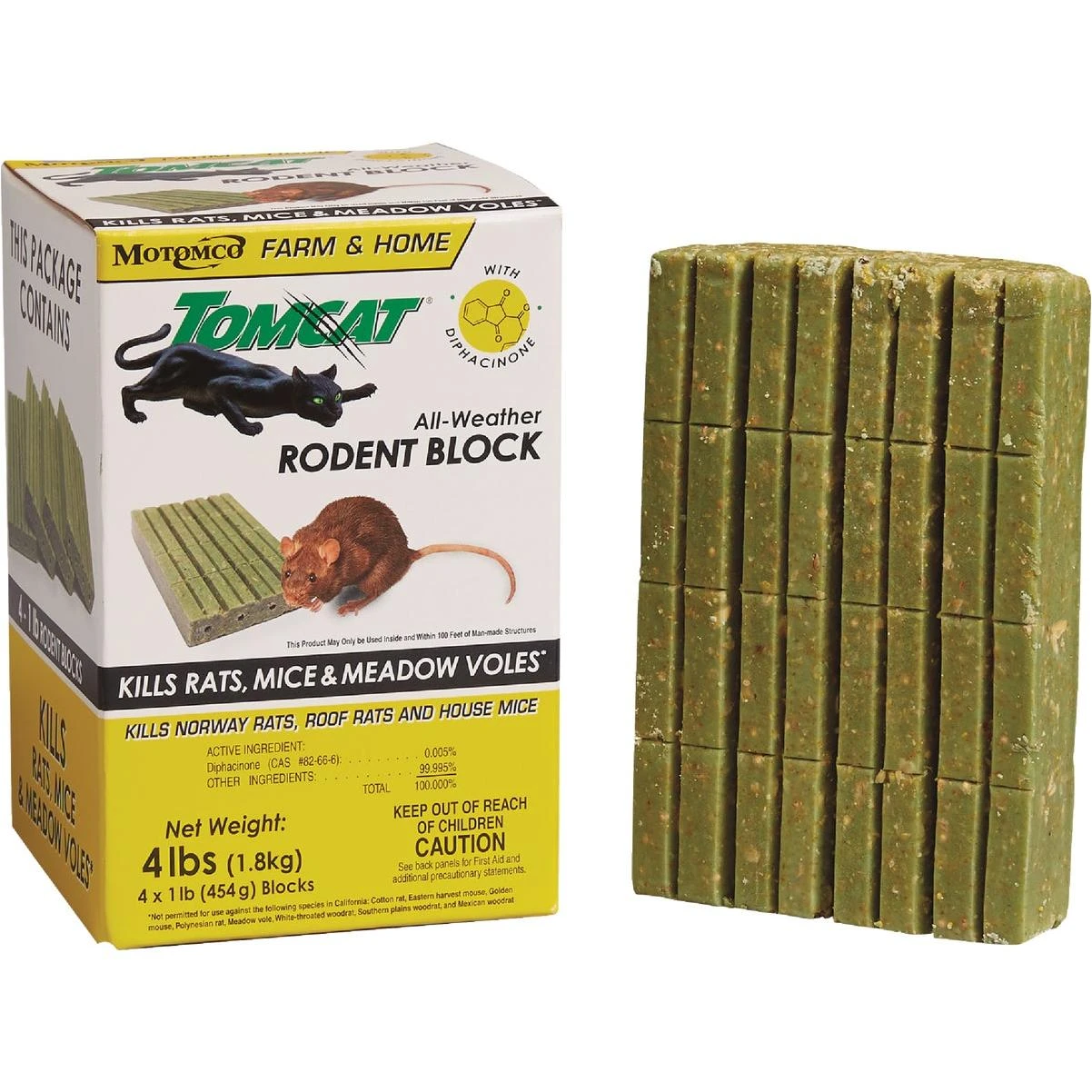 4 Lb. All-weather Rodent Block Bait Block